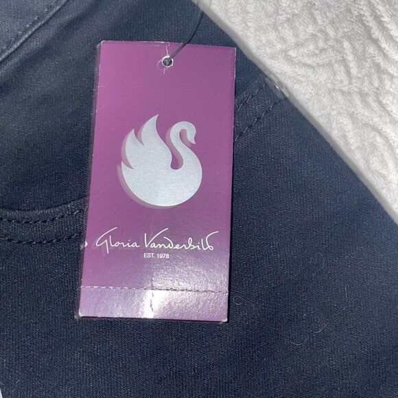 Gloria Vanderbilt Amanda Slim Leg Jeans Black Size 6 Average Embroidered Pockets - Picture 10 of 12